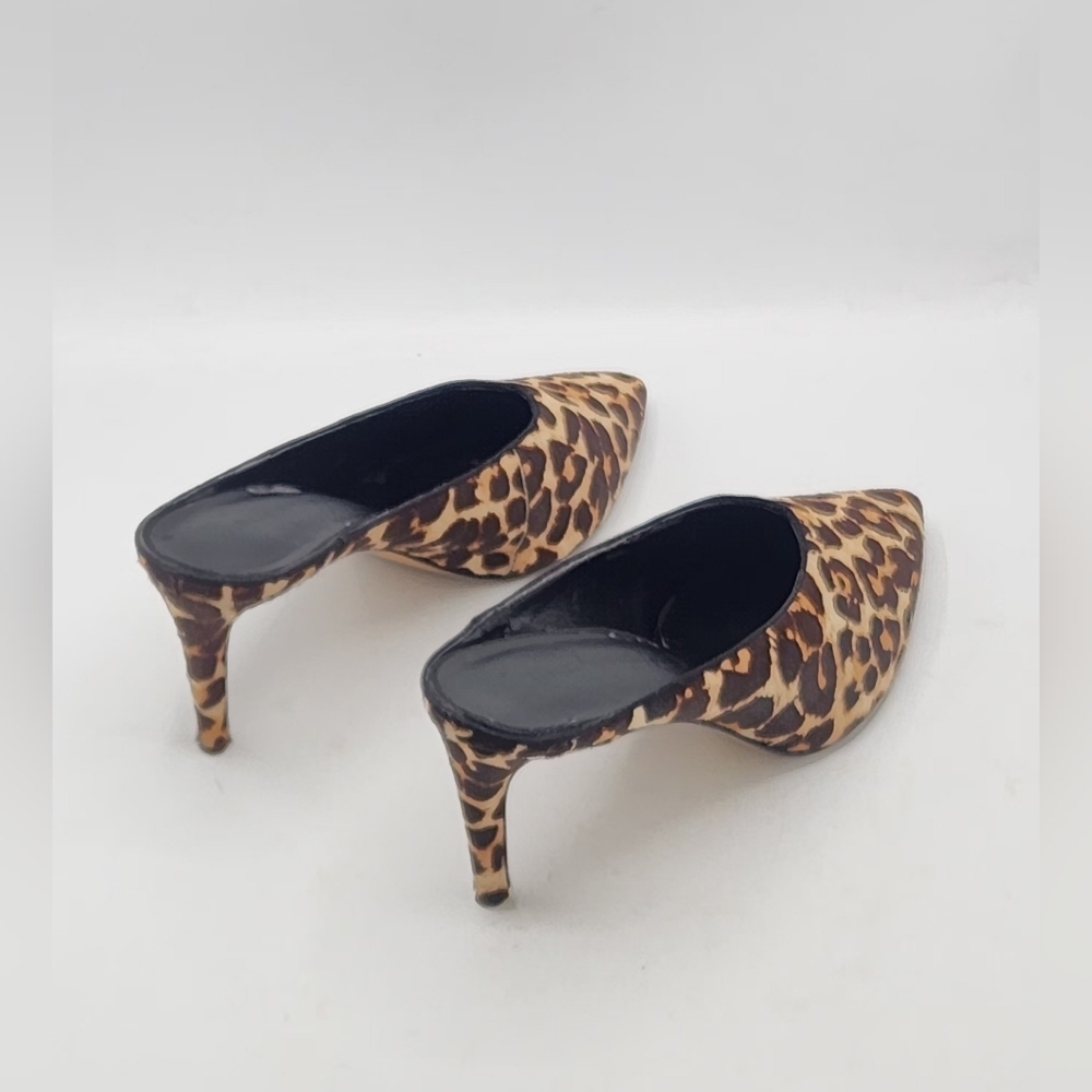 Rebecca Minkoff Gabien Leopard Calf Hair Point Toe Stiletto Mules 9.5 M - Picture 5 of 13